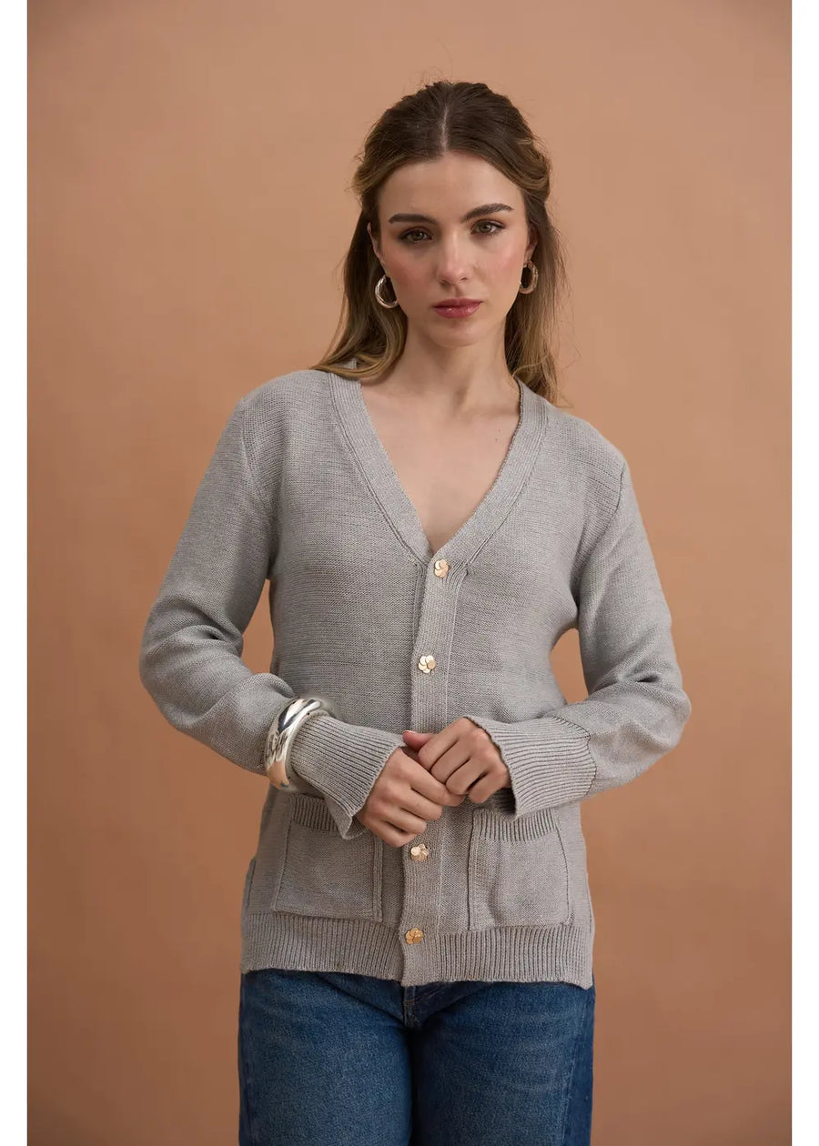 CARDIGAN JUNO GRIS