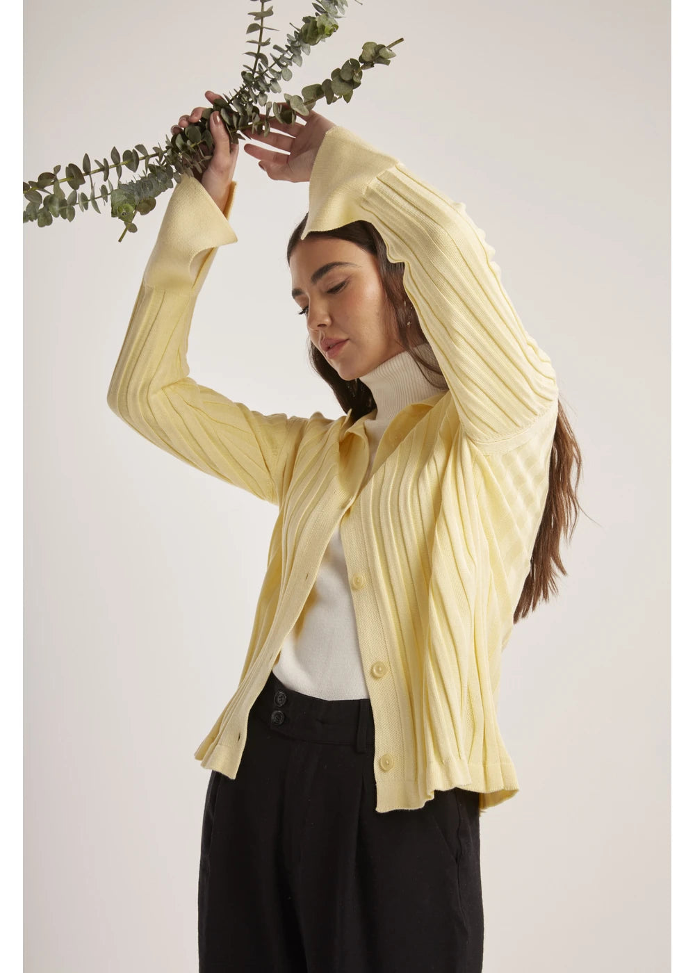 CARDIGAN LILIA en BANANA - Vista frontal | ZEPHIR