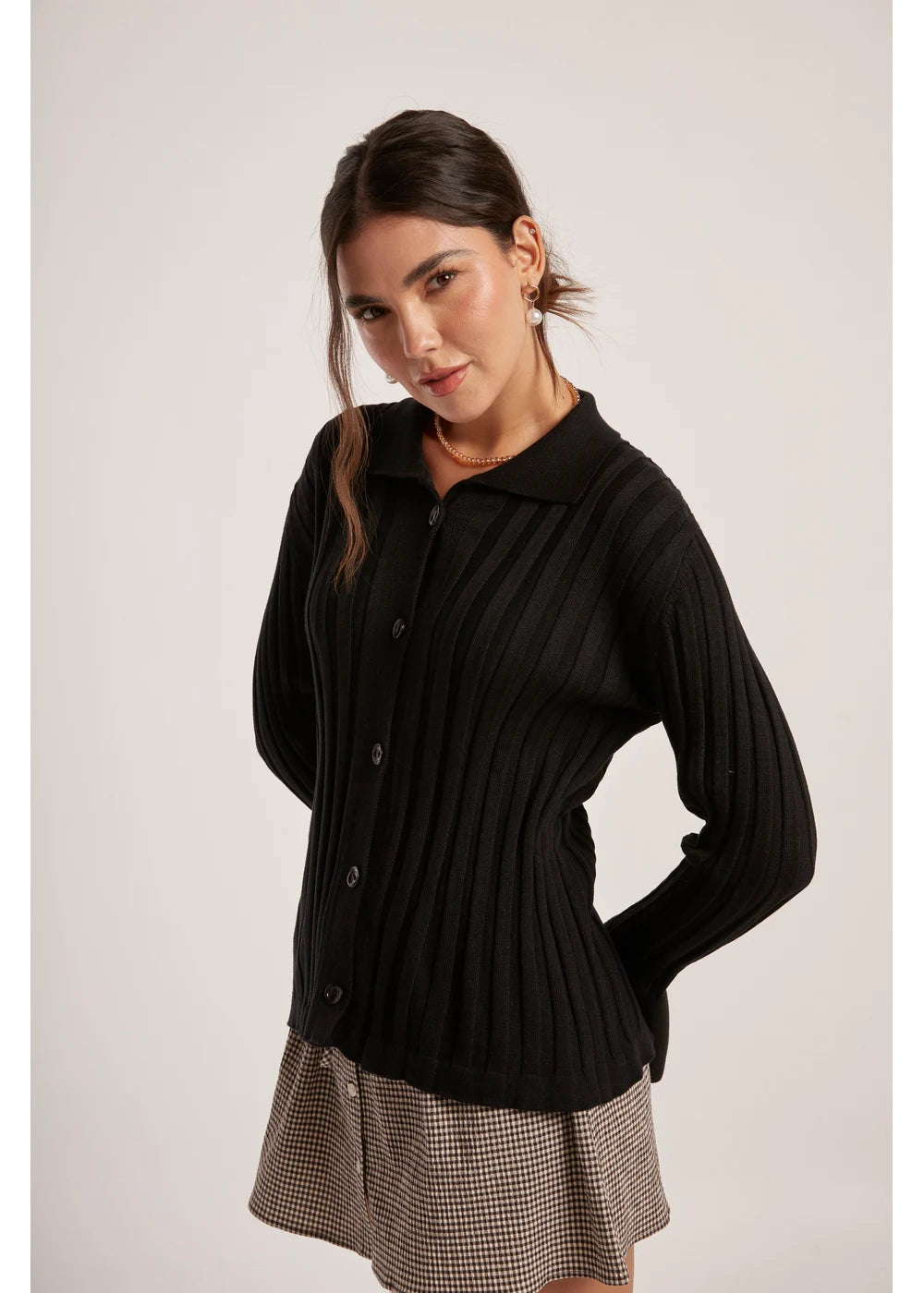 CARDIGAN LILIA en NEGRO - Vista de espalda | ZEPHIR