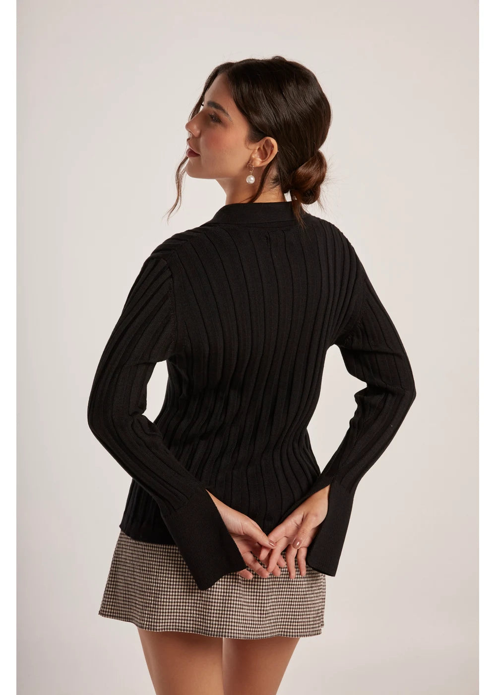CARDIGAN LILIA en NEGRO - Vista lateral | ZEPHIR