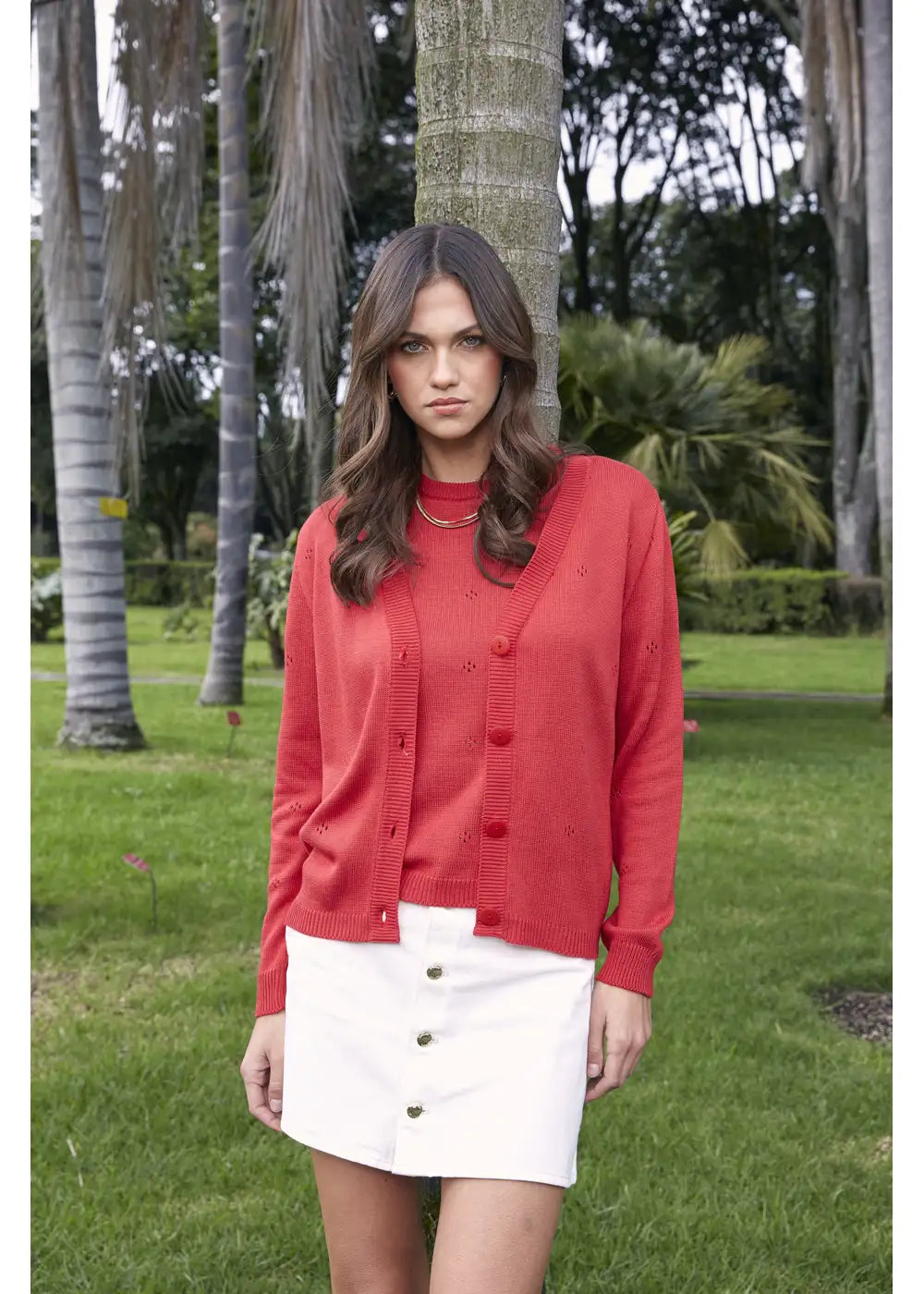 CARDIGAN LOTUS en ESCARLATA - Vista de espalda | ZEPHIR