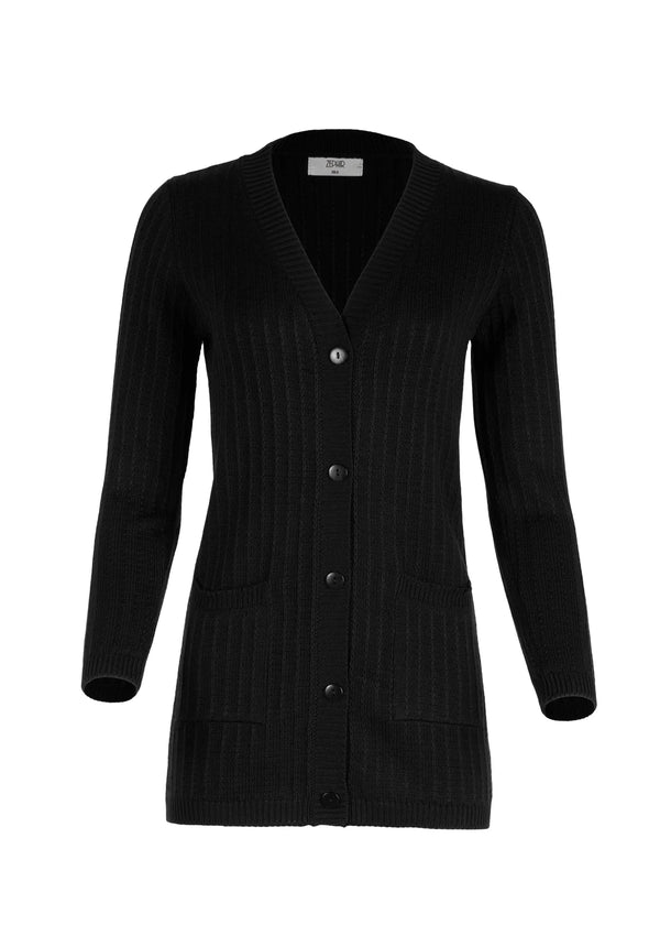 CARDIGAN MARSELLA en NEGRO - Vista frontal | ZEPHIR