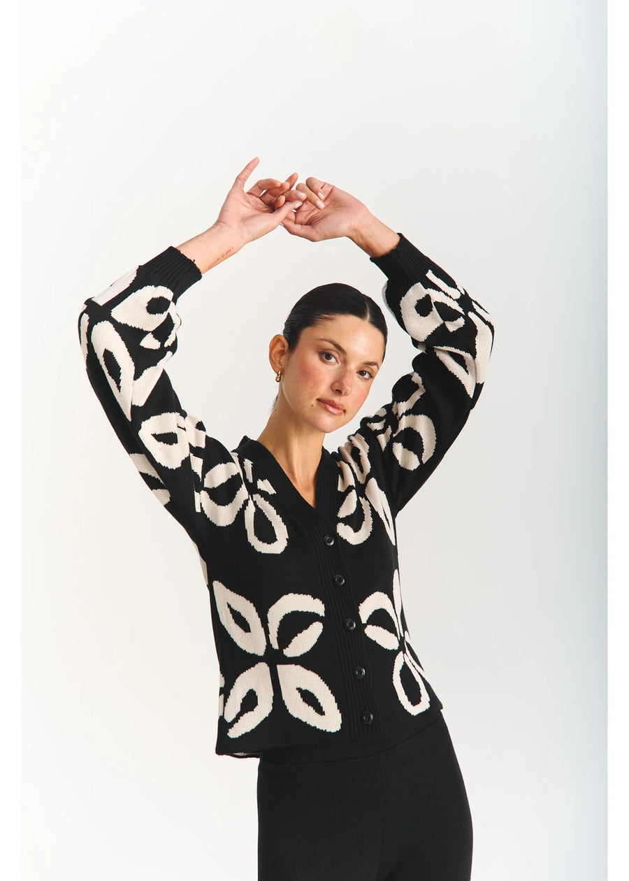 CARDIGAN MAVI NEGRO