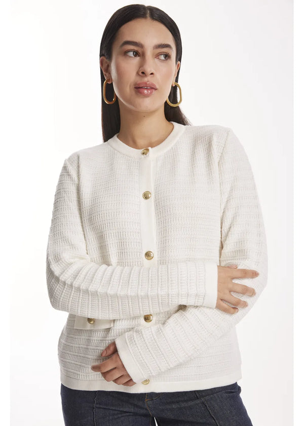 CARDIGAN MERLE en BLANCO - Vista frontal | ZEPHIR