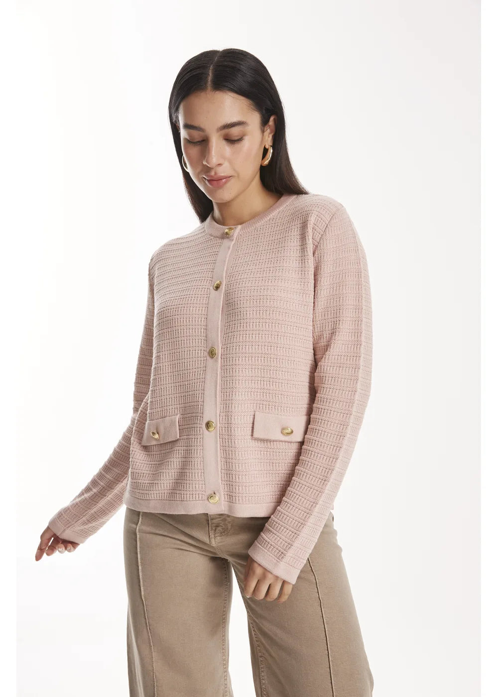 CARDIGAN MERLE en PINK BLUSH - Vista frontal | ZEPHIR