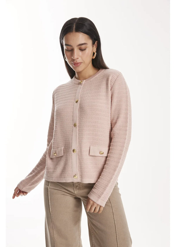 CARDIGAN MERLE en PINK BLUSH - Vista frontal | ZEPHIR
