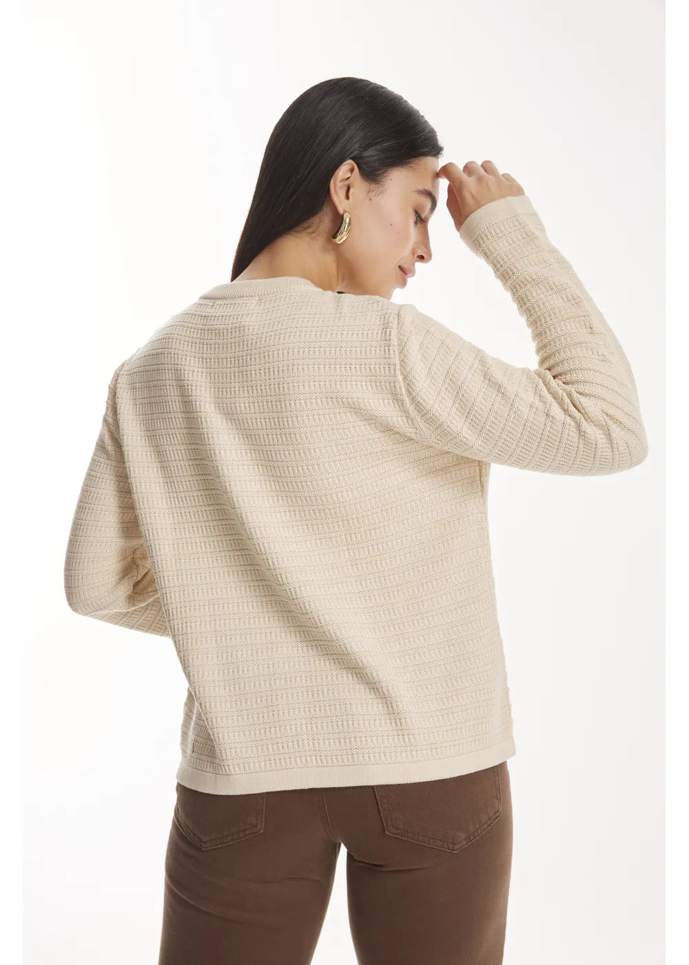 CARDIGAN MERLE en SHELL - Vista de espalda | ZEPHIR