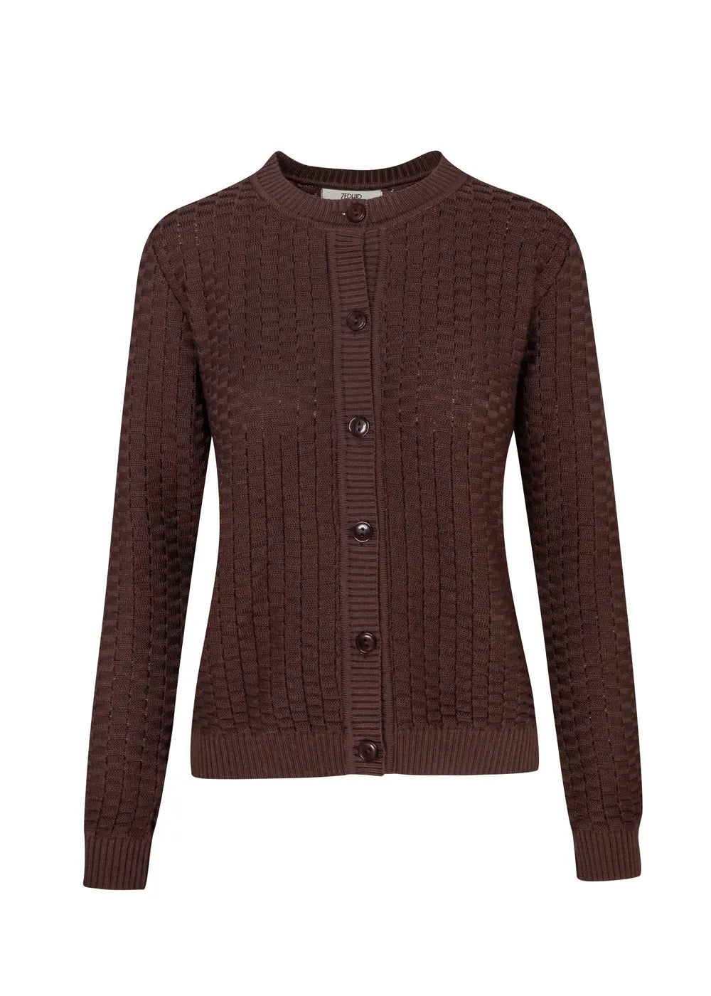 CARDIGAN MILA en CACAO - Vista frontal | ZEPHIR