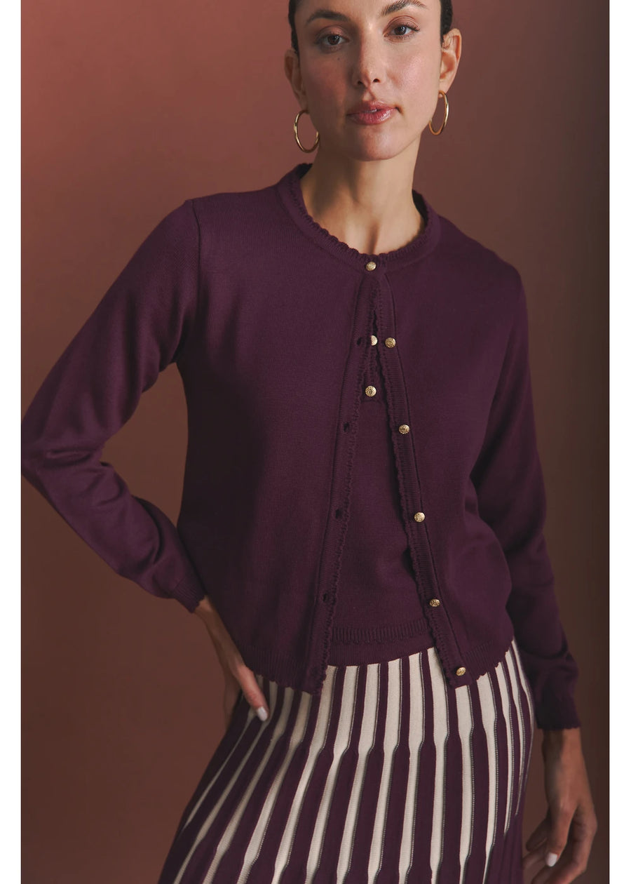 CARDIGAN MITCH BERENJENA