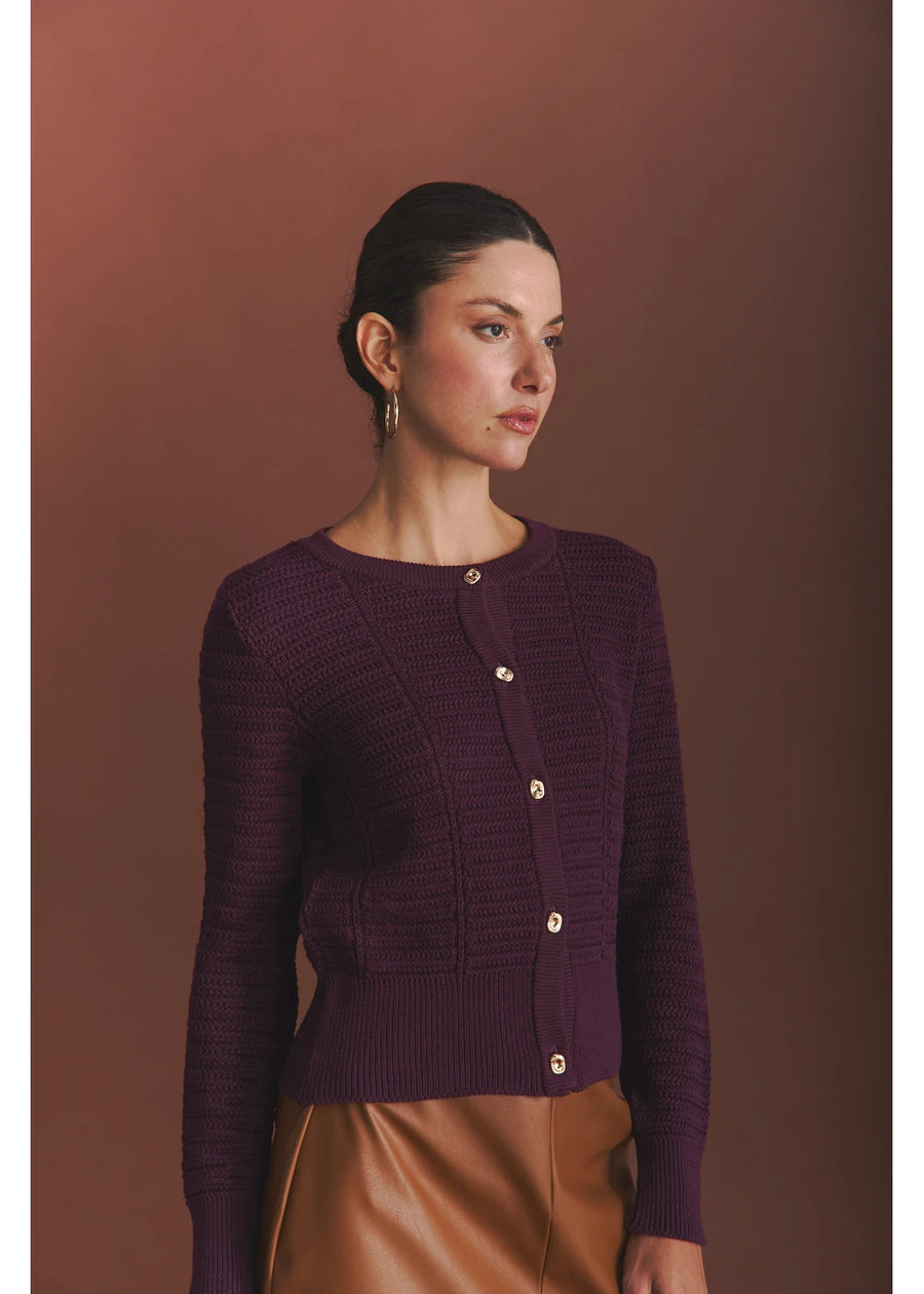 CARDIGAN MOI BERENJENA