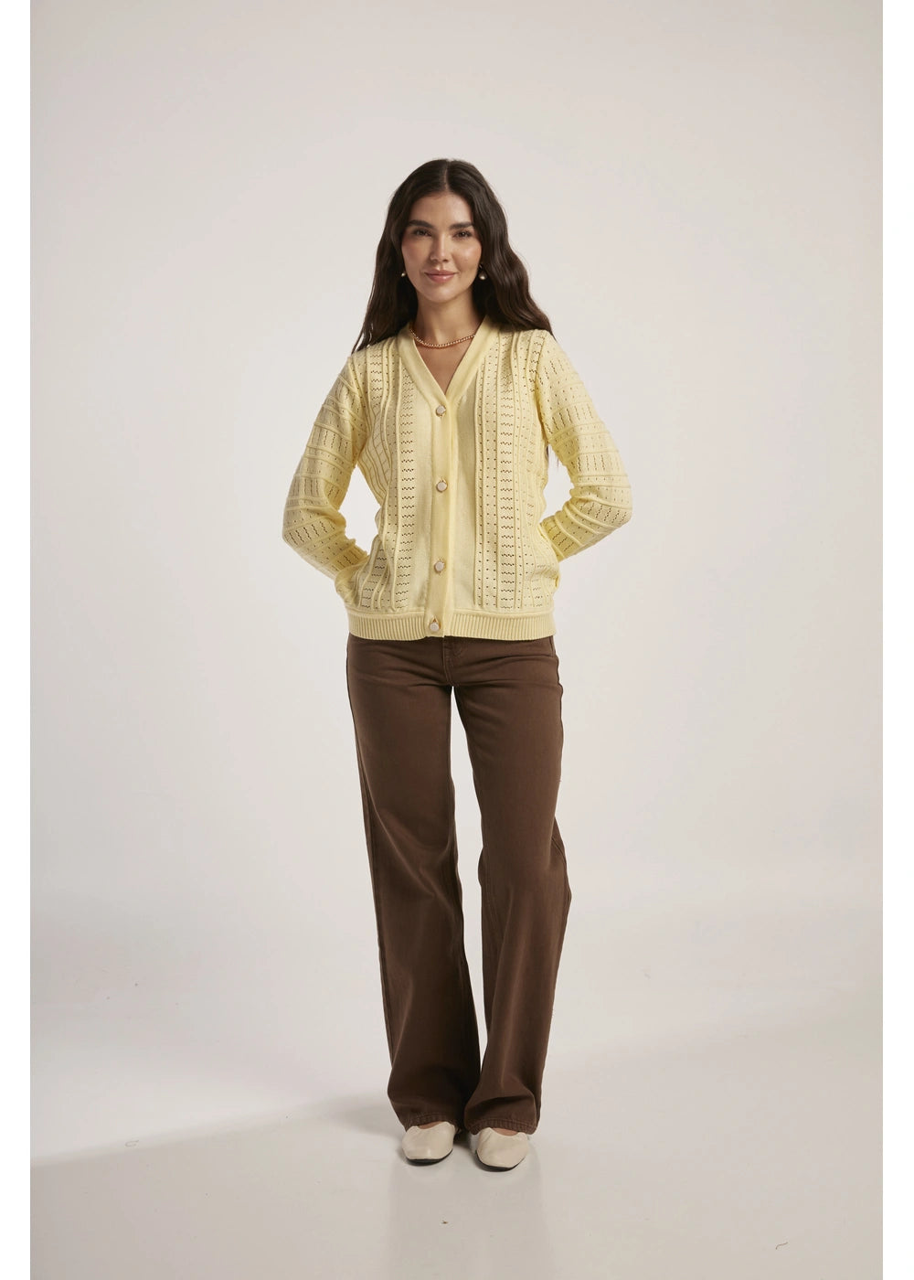 CARDIGAN MONIQUE en BANANA - Vista frontal | ZEPHIR