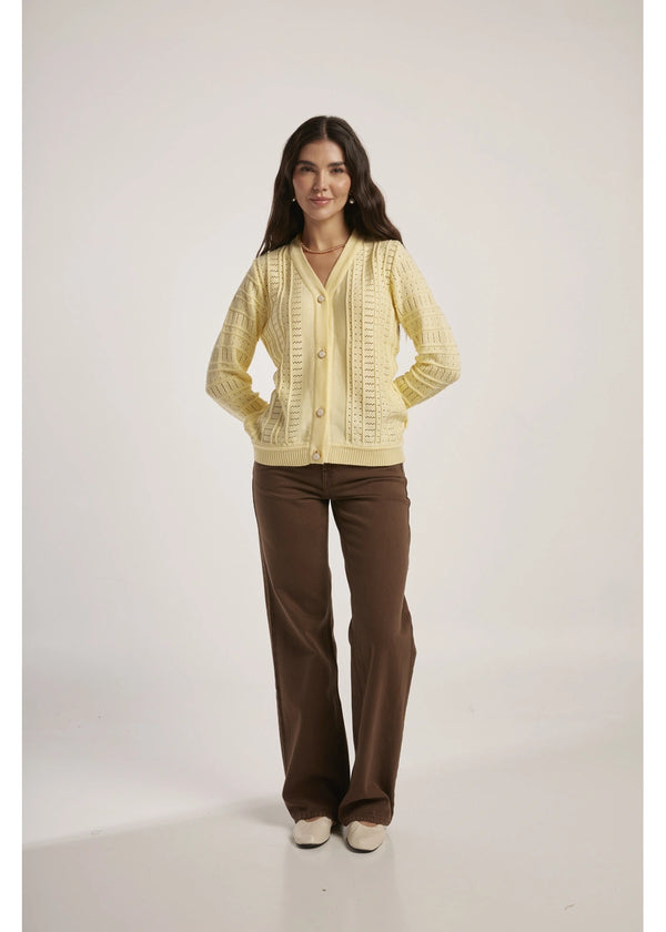 CARDIGAN MONIQUE en BANANA - Vista frontal | ZEPHIR