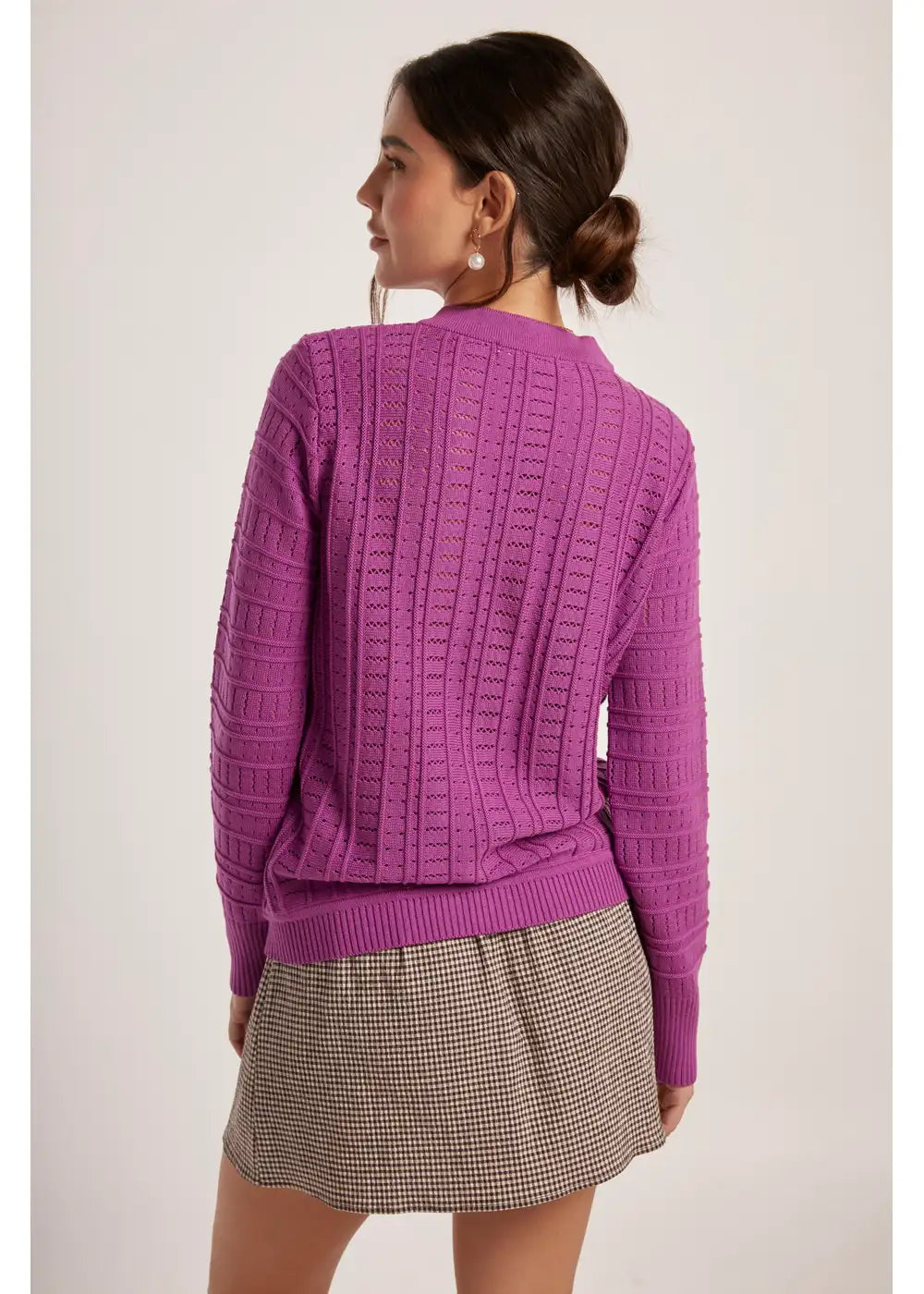 CARDIGAN MONIQUE en ORQUIDEA - Vista lateral | ZEPHIR
