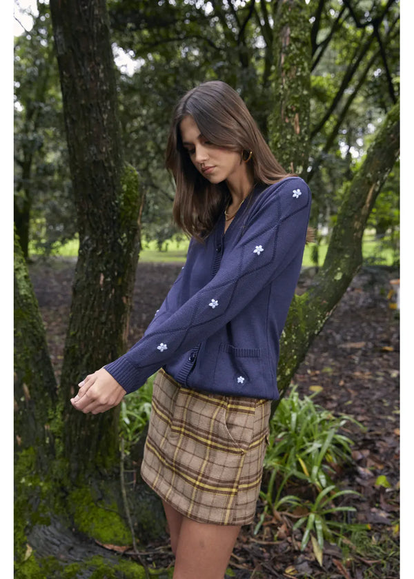 CARDIGAN NADIA en AZUL OSCURO - Vista frontal | ZEPHIR