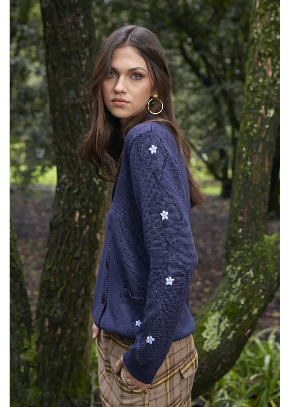 CARDIGAN NADIA en AZUL OSCURO - Vista de espalda | ZEPHIR