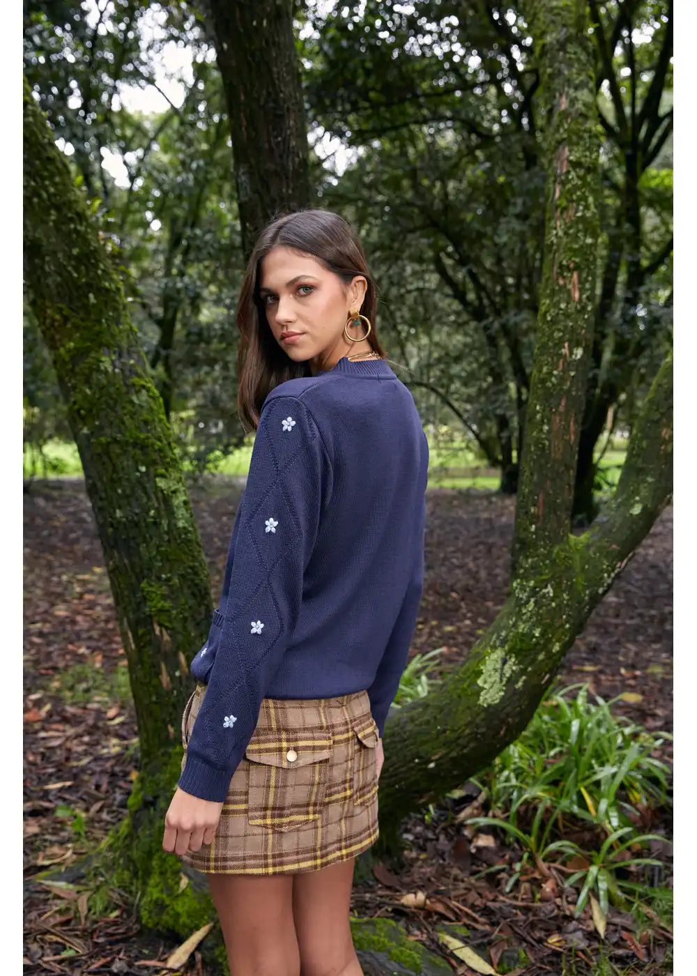 CARDIGAN NADIA en AZUL OSCURO - Vista lateral | ZEPHIR