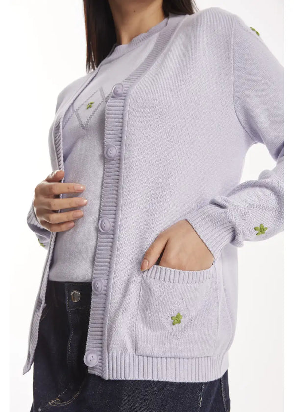 CARDIGAN NADIA en LAVANDA - Vista frontal | ZEPHIR