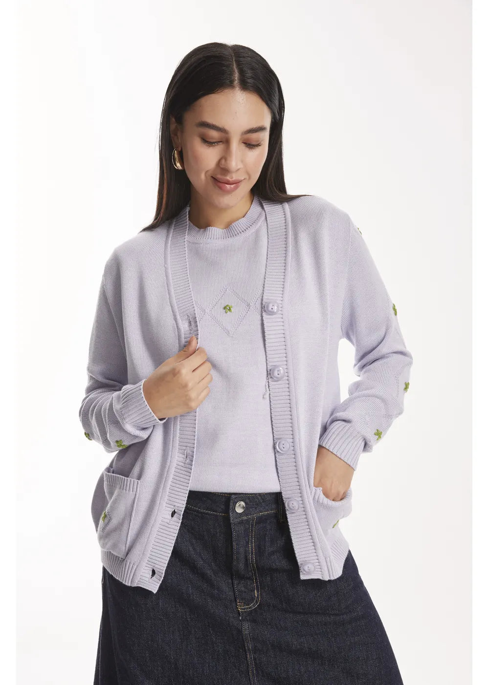 CARDIGAN NADIA en LAVANDA - Vista de espalda | ZEPHIR