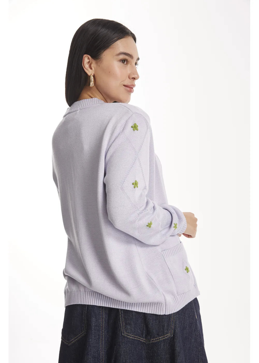 CARDIGAN NADIA en LAVANDA - Vista lateral | ZEPHIR