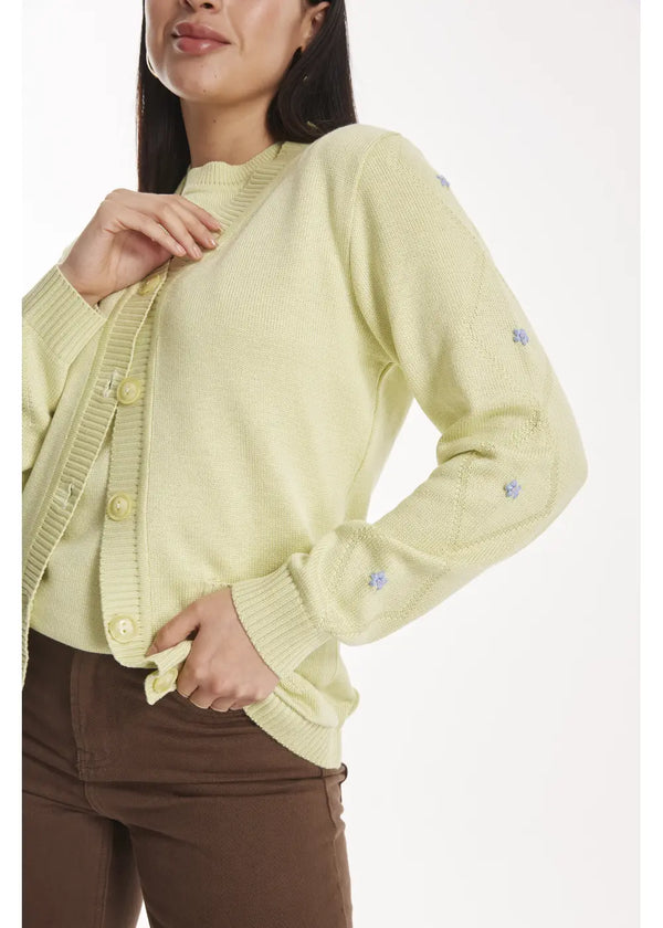 CARDIGAN NADIA en VERDE LIMA - Vista frontal | ZEPHIR