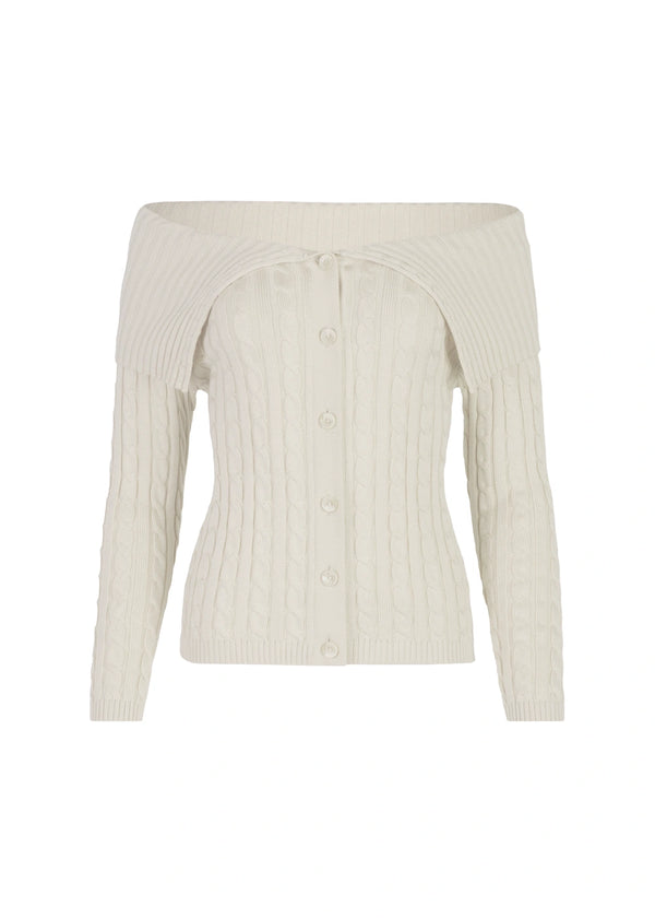 CARDIGAN ROSE en BLANCO - Vista frontal | ZEPHIR