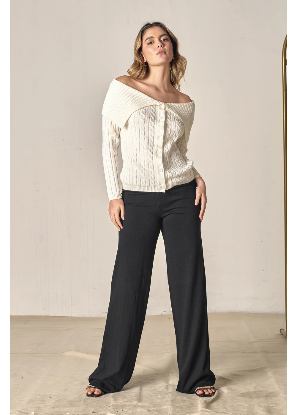 CARDIGAN ROSE en BLANCO - Vista de espalda | ZEPHIR