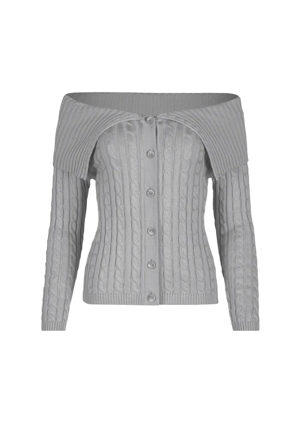 CARDIGAN ROSE en CENIZA - Vista frontal | ZEPHIR
