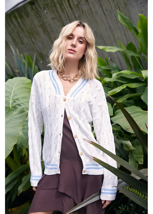 CARDIGAN SOPHIE en BLANCO - Vista frontal | ZEPHIR