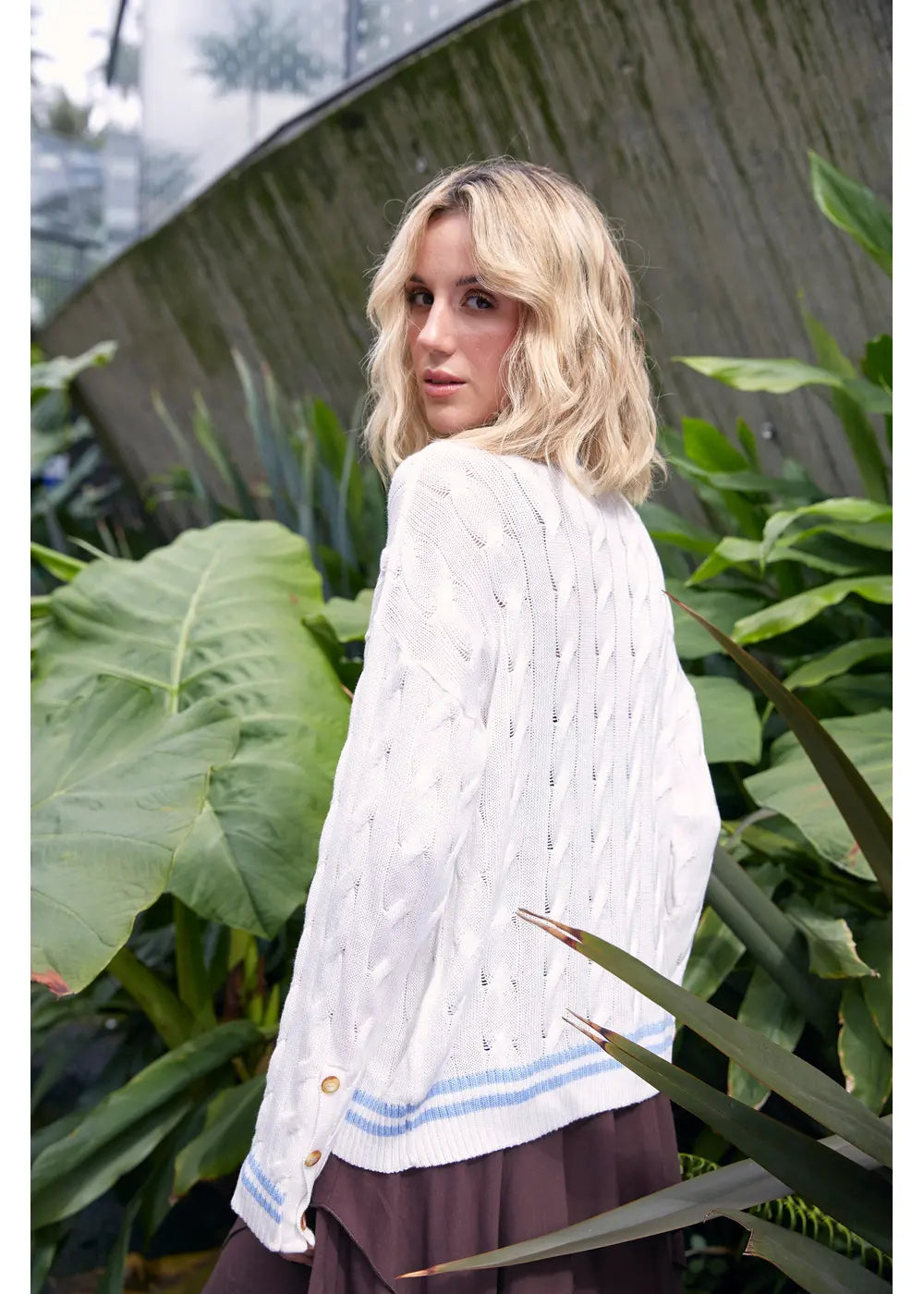 CARDIGAN SOPHIE en BLANCO - Vista lateral | ZEPHIR