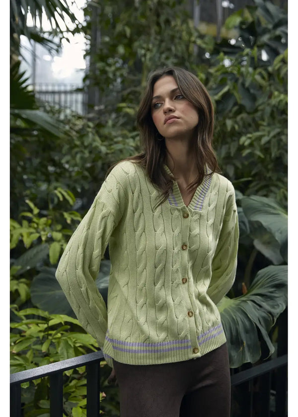 CARDIGAN SOPHIE en VERDE LIMA - Vista frontal | ZEPHIR