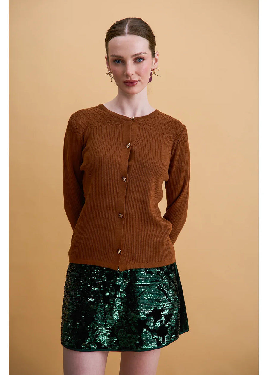 CARDIGAN SURI LADRILLO