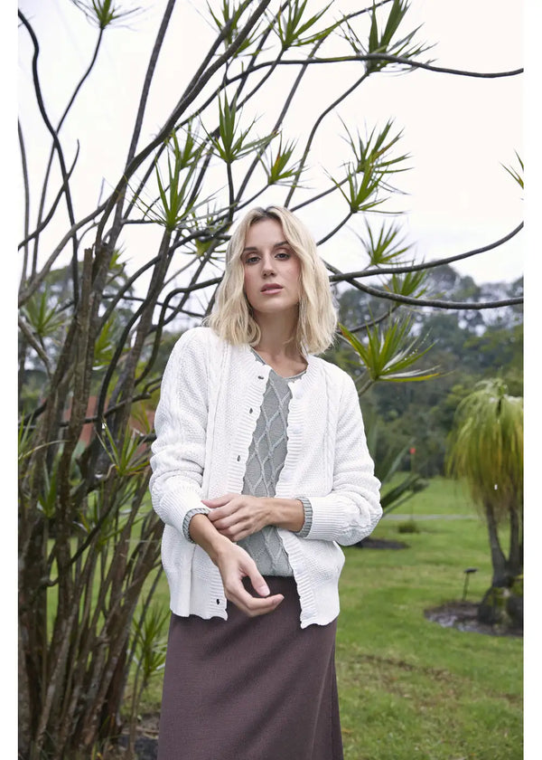 CARDIGAN TABATHA en BLANCO - Vista frontal | ZEPHIR