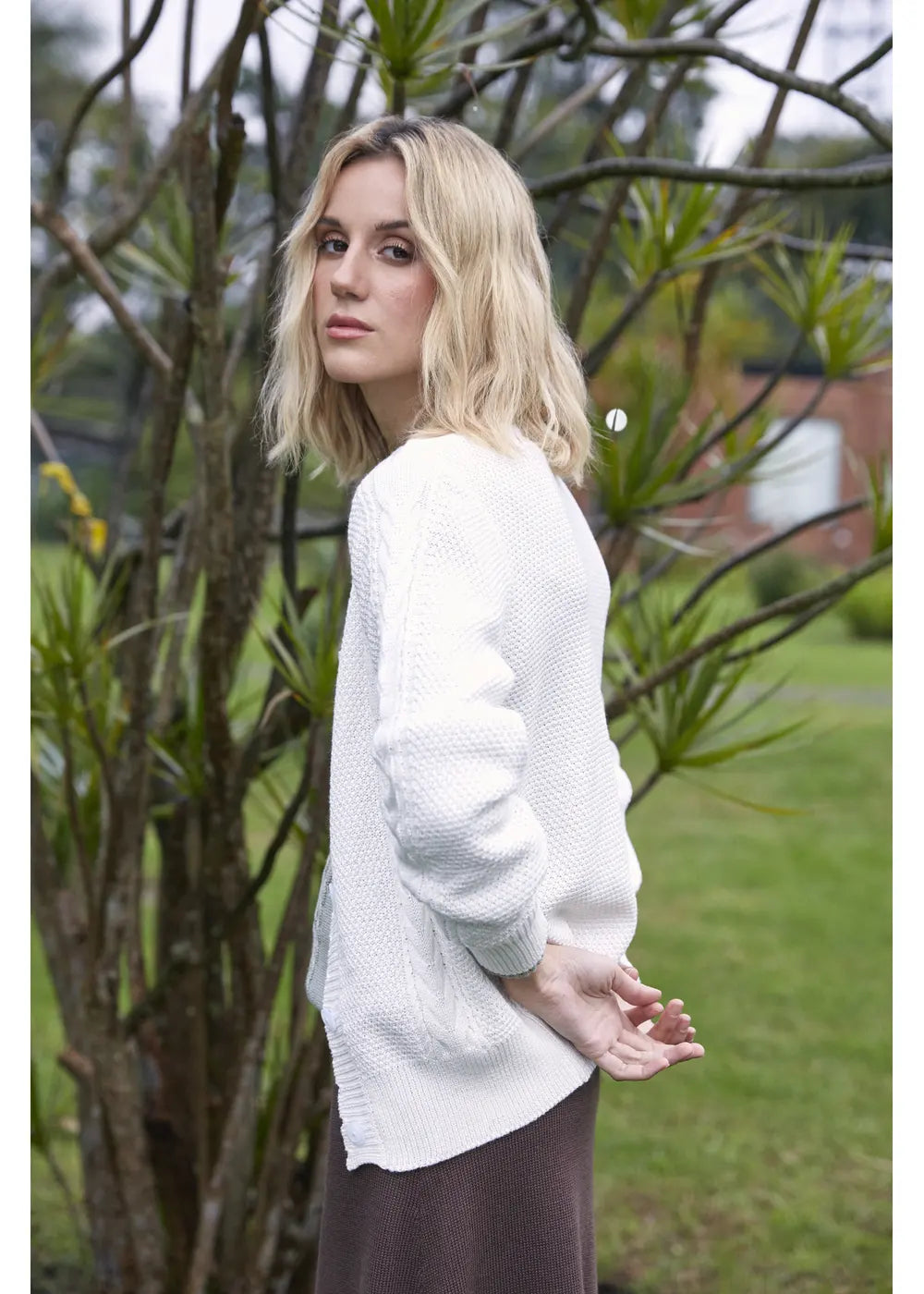 CARDIGAN TABATHA en BLANCO - Vista lateral | ZEPHIR