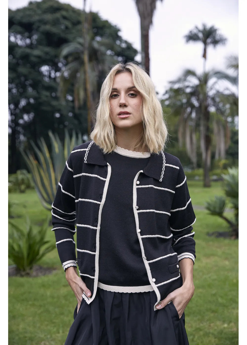 CARDIGAN TALINA en NEGRO - Vista frontal | ZEPHIR