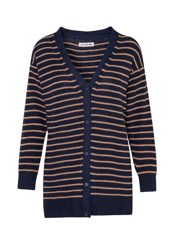 CARDIGAN TARA en AZUL OSCURO - Vista frontal | ZEPHIR