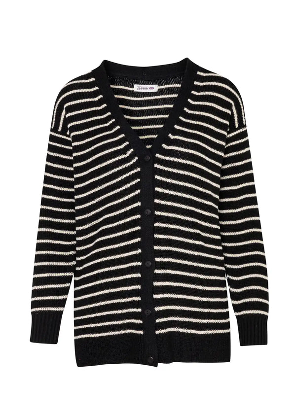 CARDIGAN TARA en NEGRO - Vista frontal | ZEPHIR