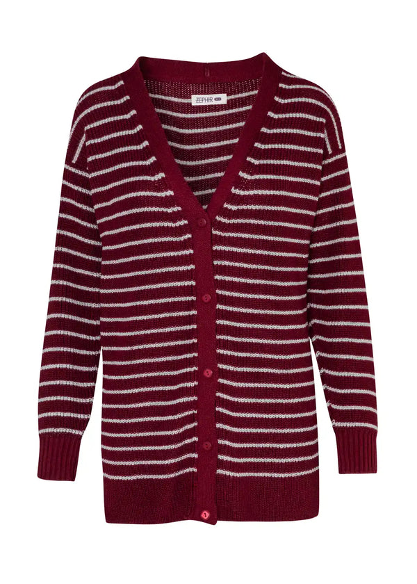 CARDIGAN TARA en VINO - Vista frontal | ZEPHIR