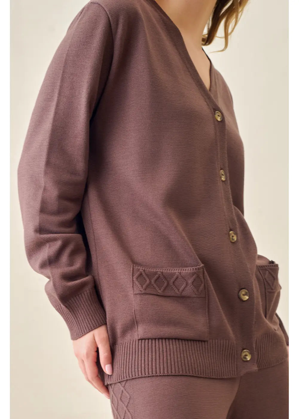 CARDIGAN TESS en CACAO - Vista de espalda | ZEPHIR