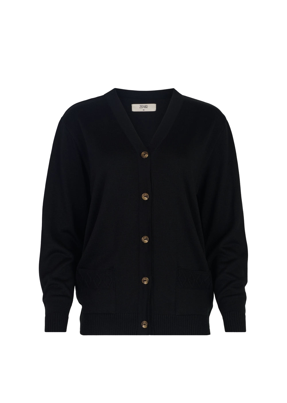 CARDIGAN TESS en NEGRO - Vista frontal | ZEPHIR