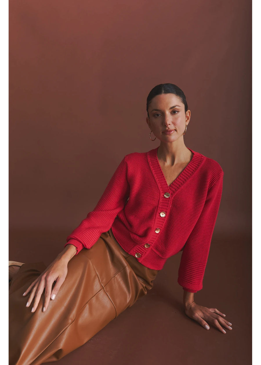 CARDIGAN TILLIE CARMESI