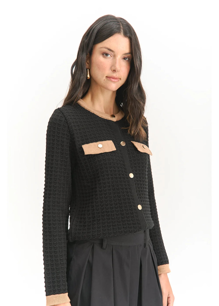 CARDIGAN VIOLETA NEGRO