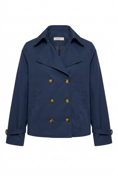 Gabardina Alicia tejida en color azul oscuro para mujer - Zephir