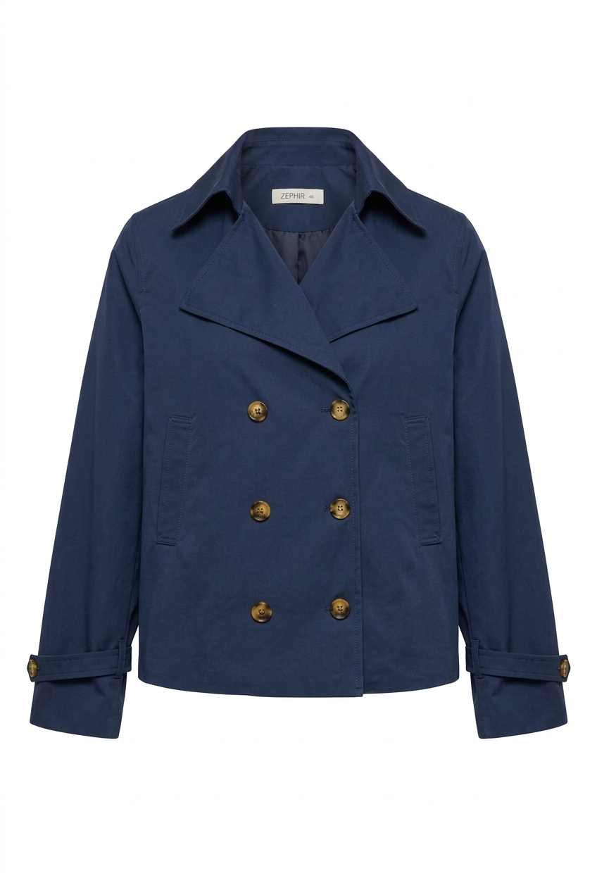 Gabardina Alicia tejida en color azul oscuro para mujer - Zephir