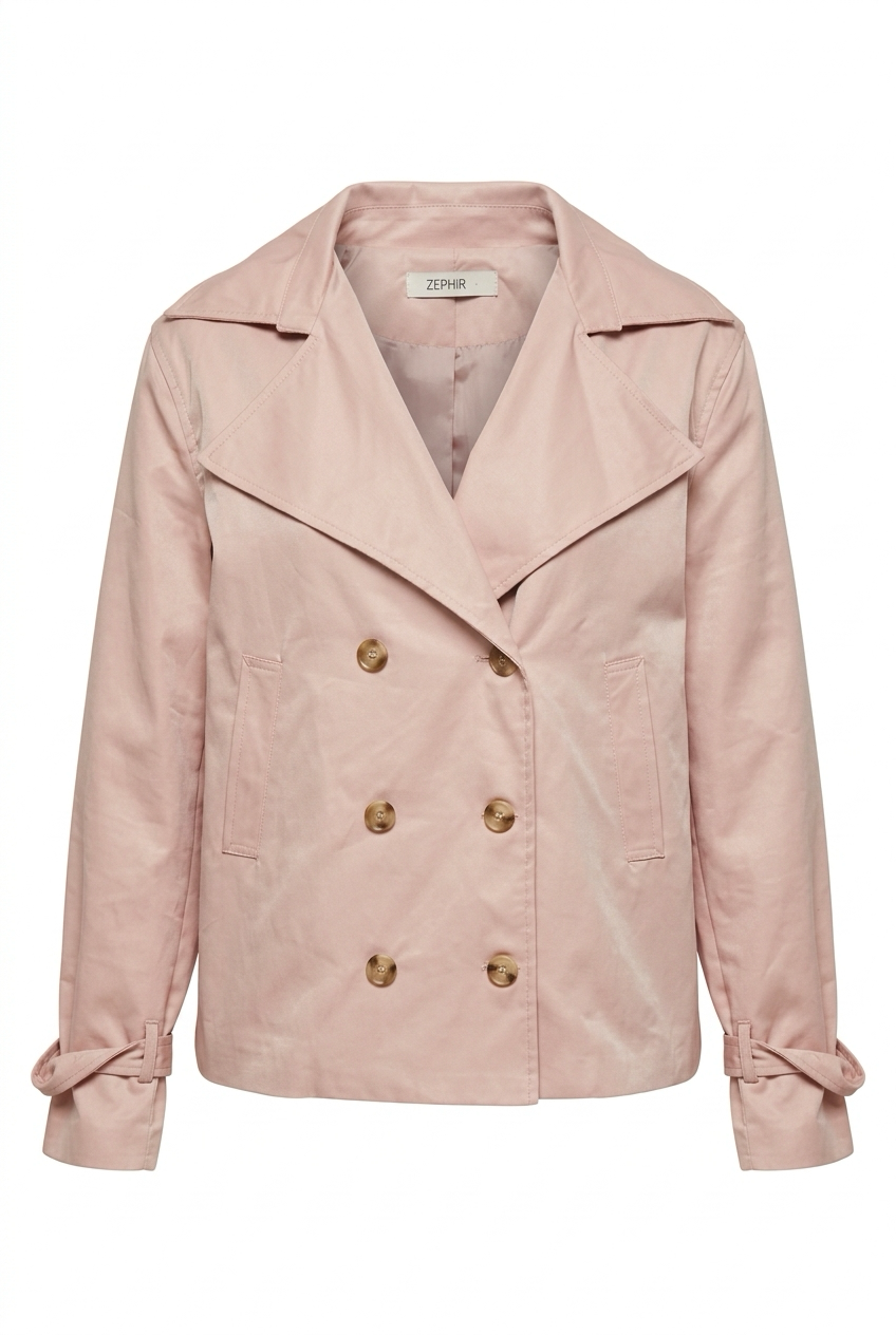 Gabardina Alicia tejida en color pink blush para mujer - Zephir