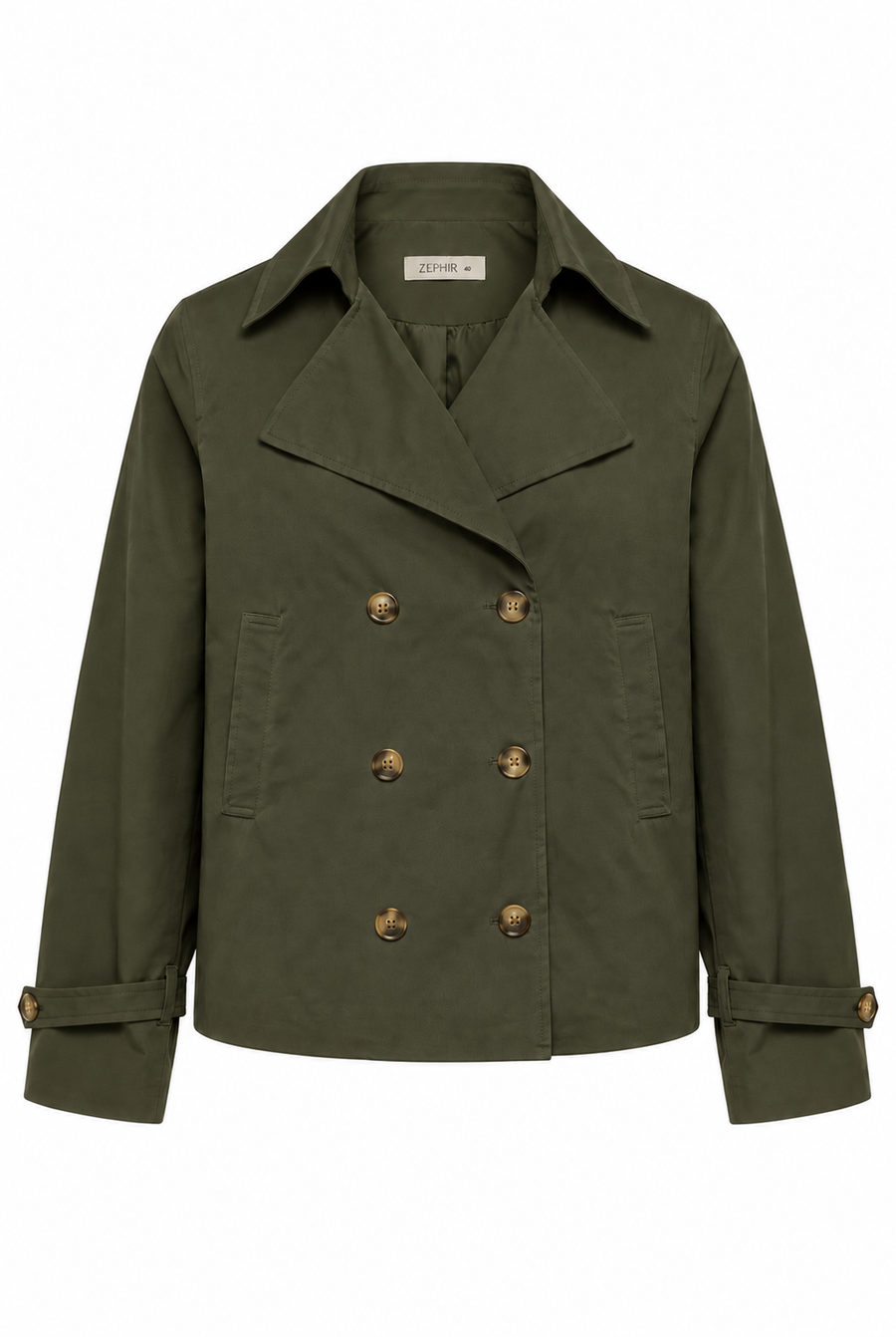 Gabardina Alicia tejida en color verde militar para mujer - Zephir