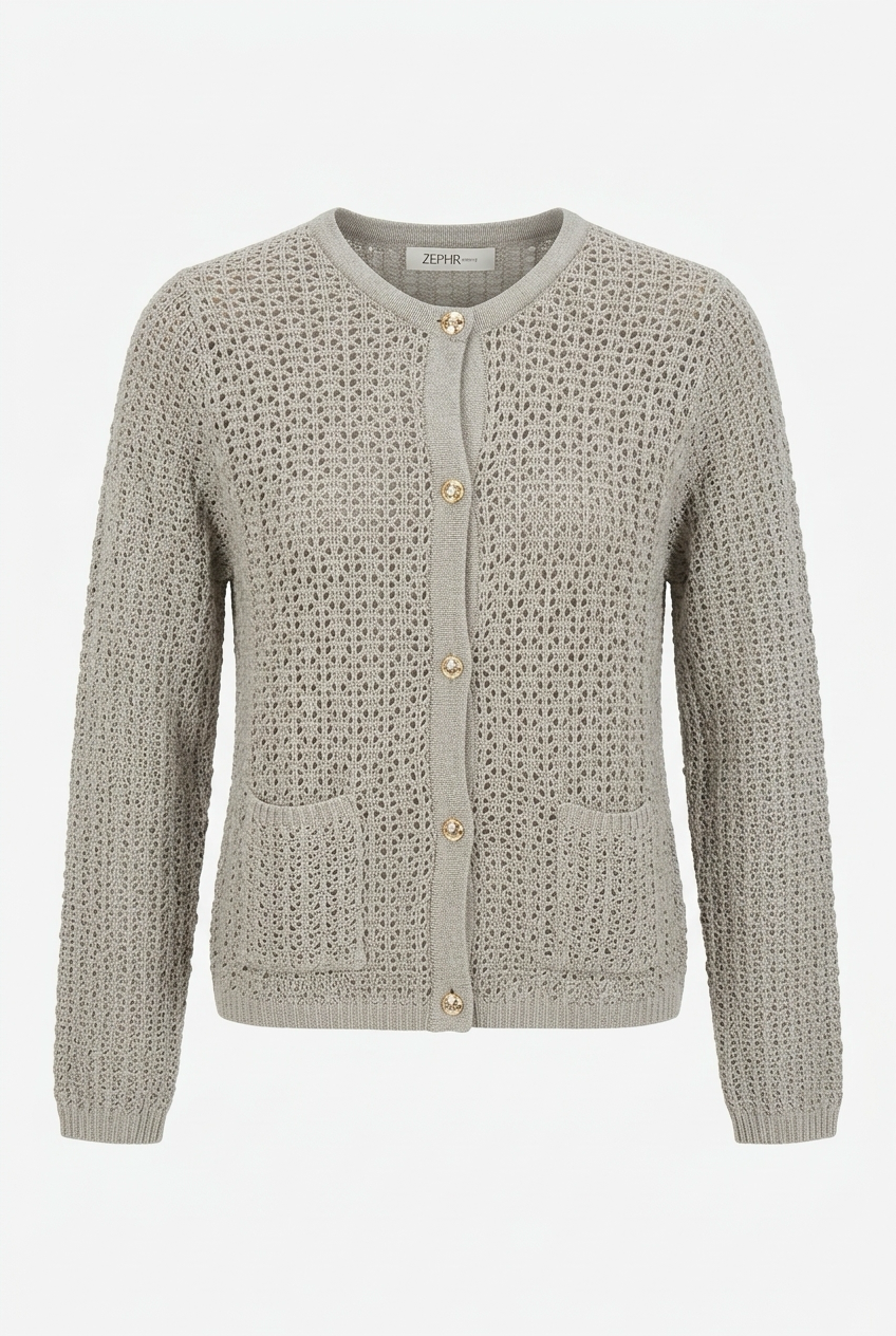 Cardigan Krista tejido en color habano para mujer - Zephir