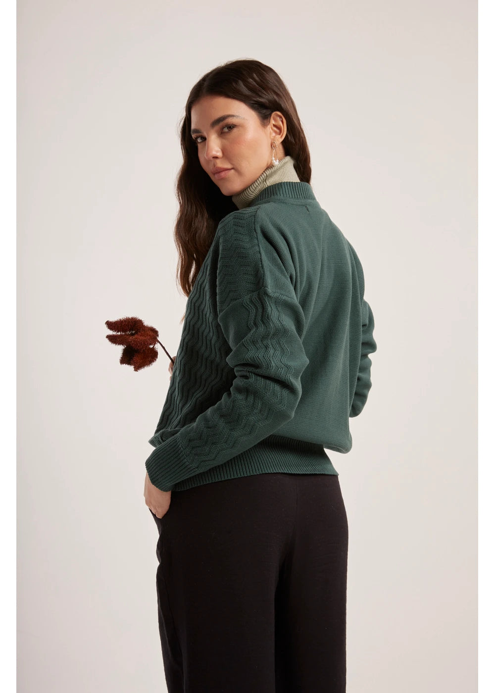 CHAQUETA MACA en JADE - Vista lateral | ZEPHIR