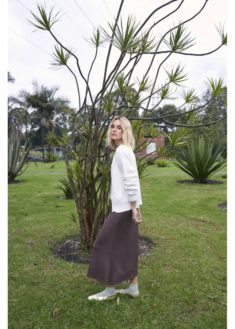 FALDA AISHA en CACAO - Vista lateral | ZEPHIR