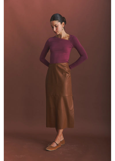Falda Bell en color camel para mujer - Zephir