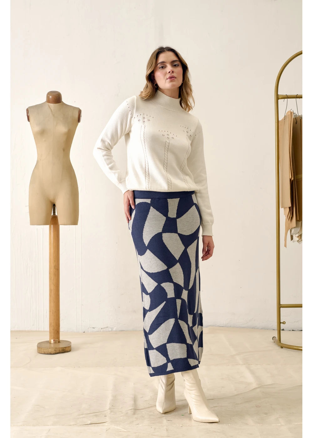 FALDA EAST en AZUL OSCURO - Vista de espalda | ZEPHIR